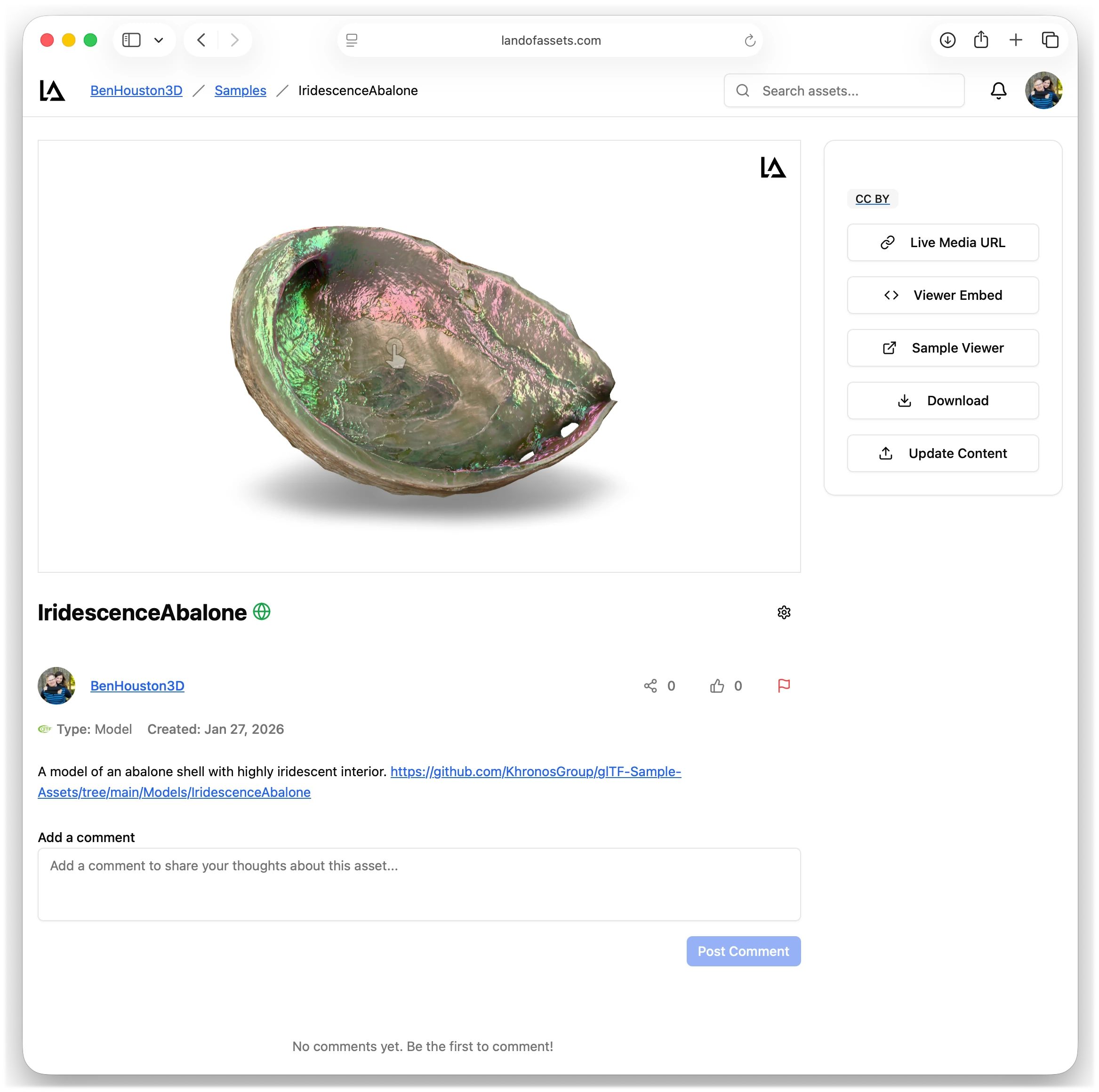 Land of Assets Asset Viewer