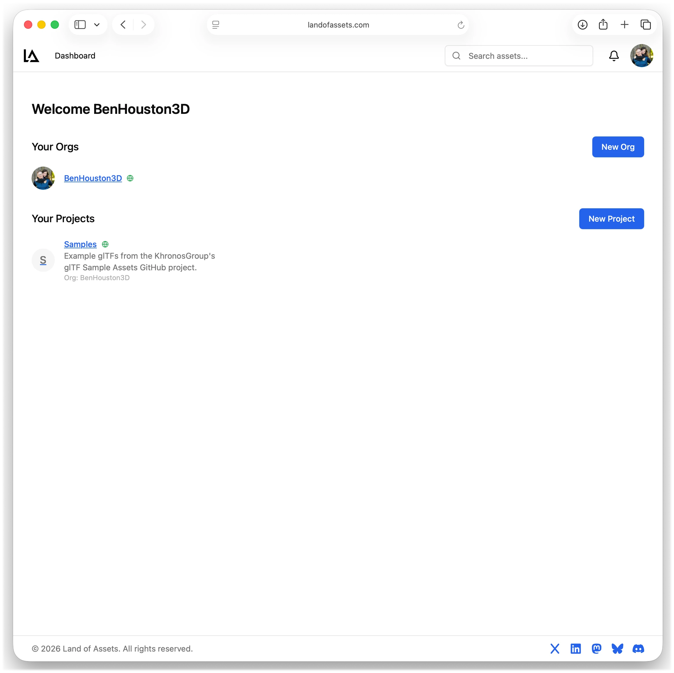 Land of Assets Dashboard